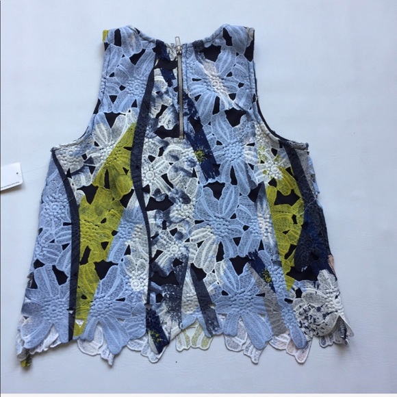 NWT BARIII lace floral Blouse Top XS - Picture 4 of 5